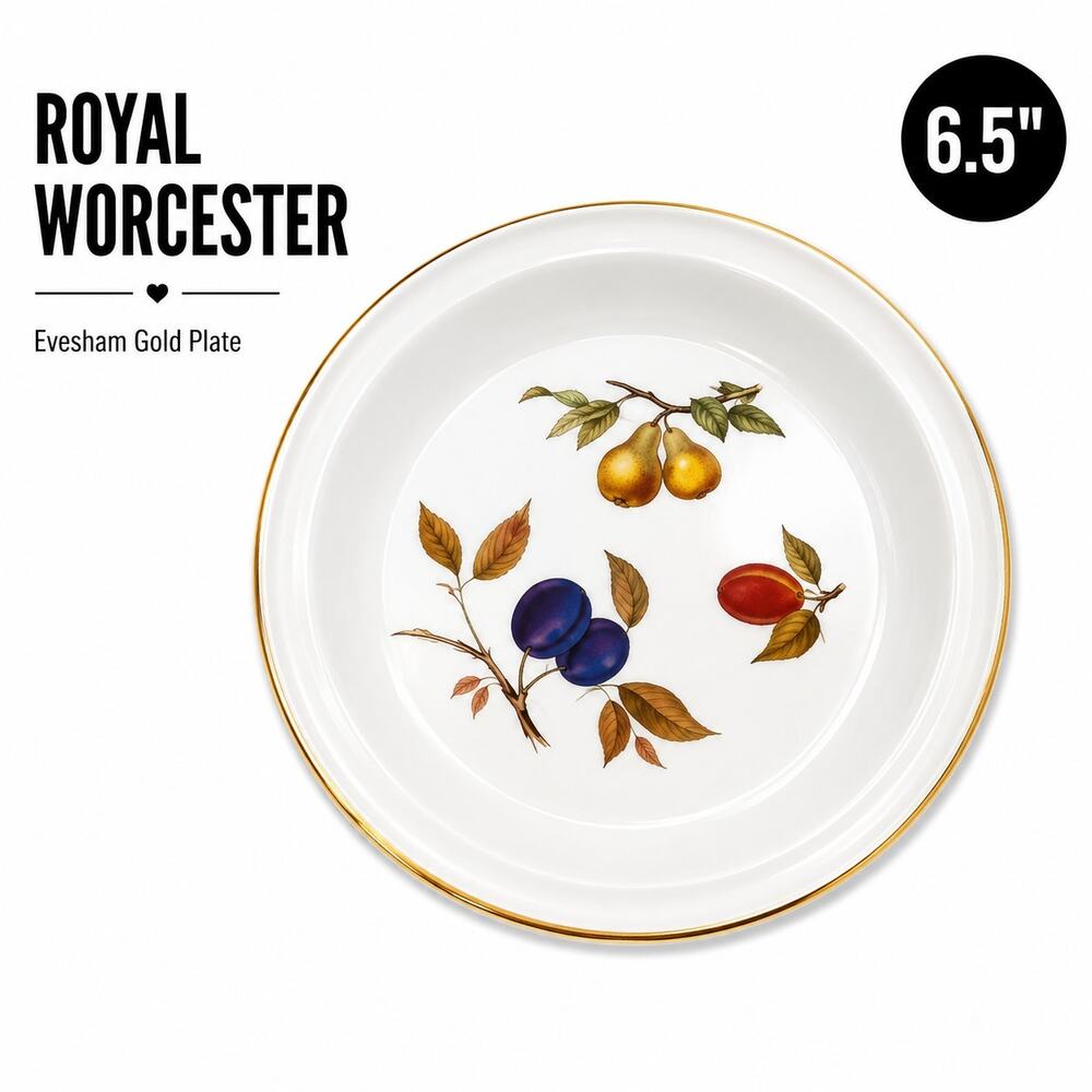 Royal Worcester Evesham Gold Dessert Plate England Fine Porcelain